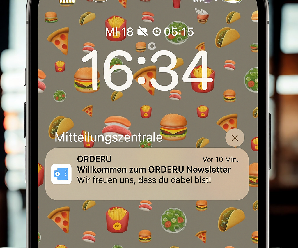 ORDERU Newsletter Smartphone Mockup